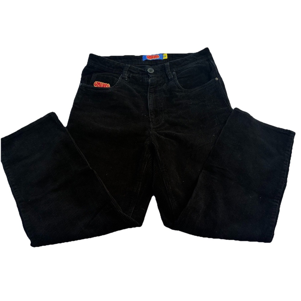 Empyre Pants Unisex 28 Black Corduroy Relax Loose Fit Skate Baggy Y2K Grandpa